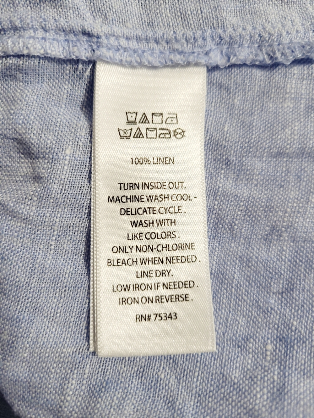 Sigrid Olsen 100% Linen Tunic Top Women Large Blue Popover Beach Coastal Boho - Picture 9 of 14